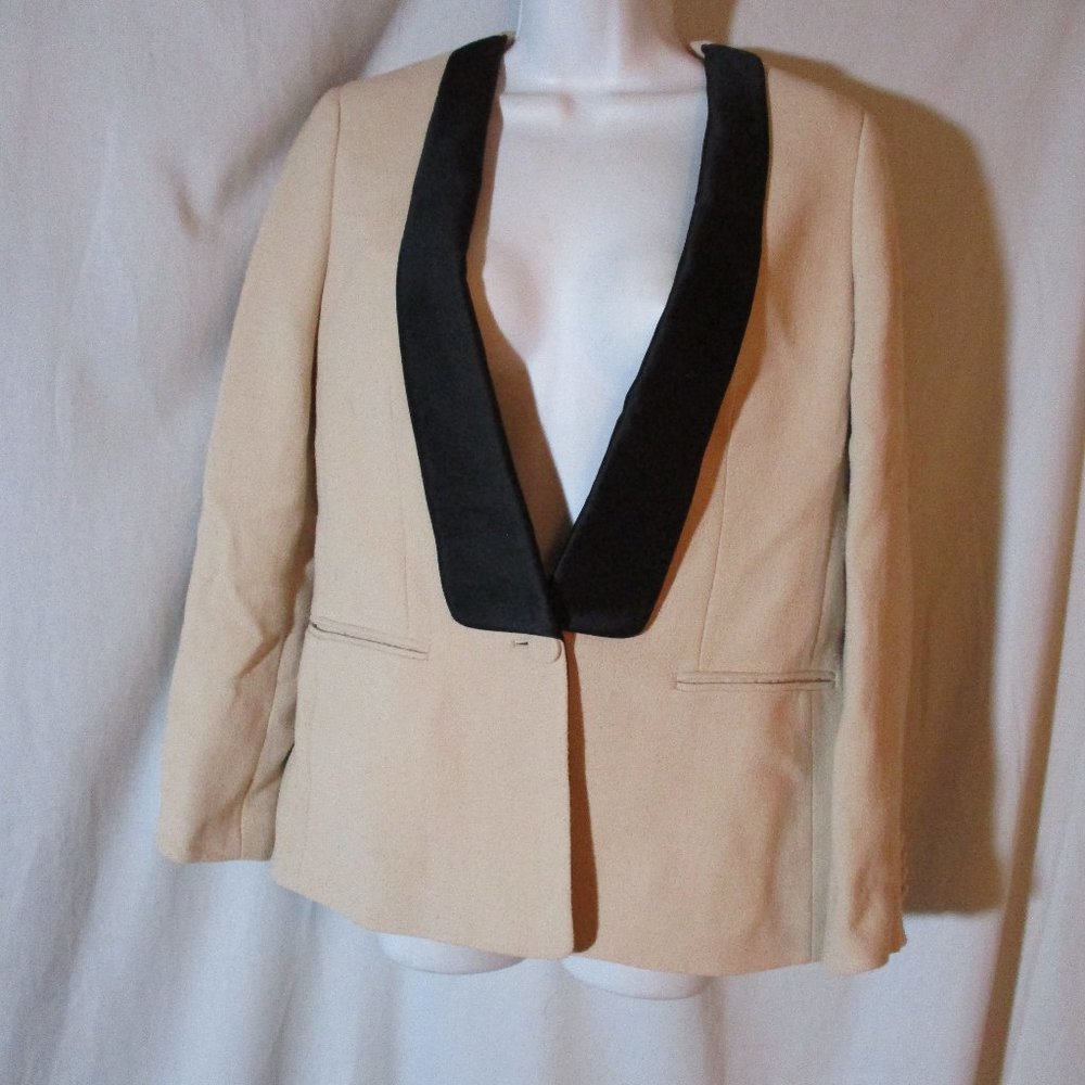 PHILLIP LIM blazer jacket coat 4 TAN BEIGE BLACK formal party